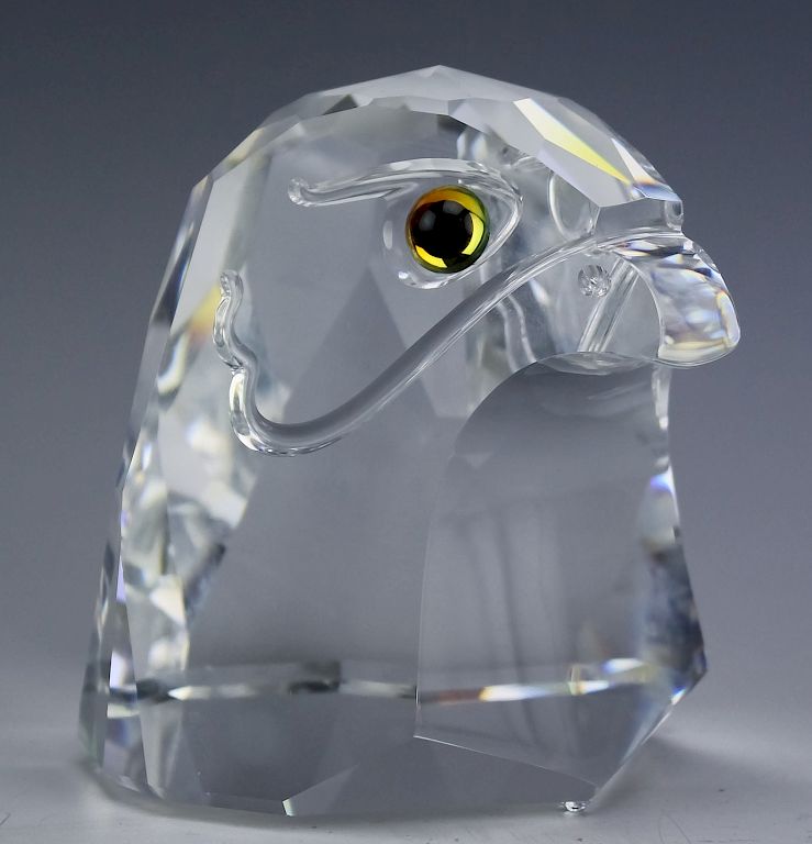 Appraisal: Swarovski Austrian Crystal LARGE Eagle Head Figure Signed Swarovski crystal