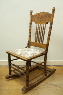 Appraisal: PRESSED BACK ROCKING CHAIR