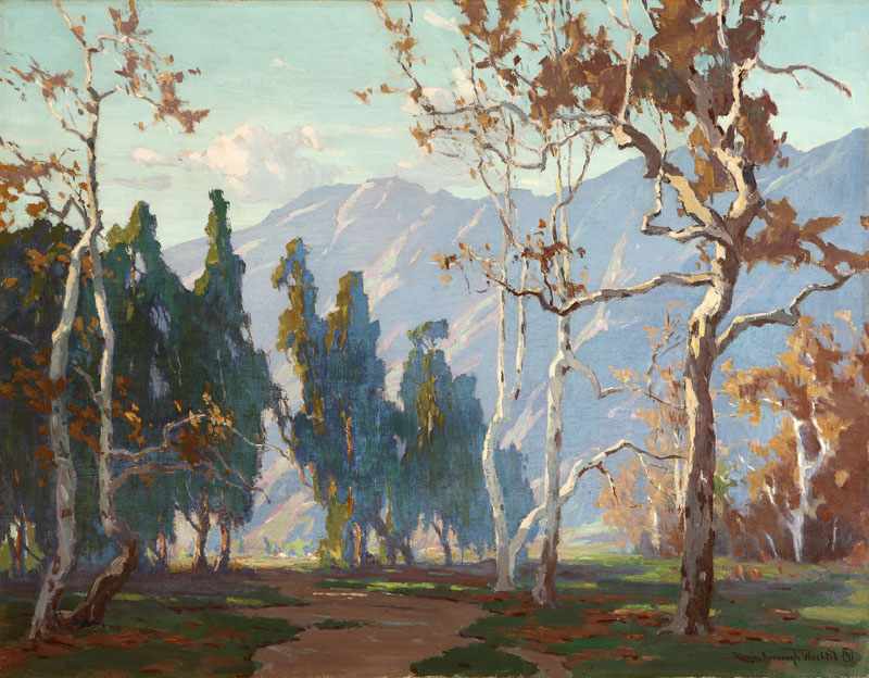 Appraisal: Marion Kavanagh Wachtel - Pasadena CA Sycamores in a Foothill