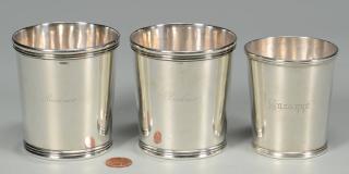 Appraisal: Coin Silver Juleps Three coin silver mint julep cups or