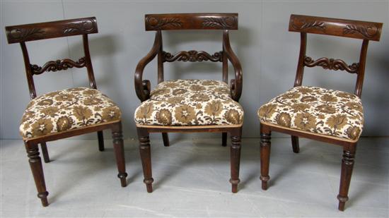 Appraisal: Set of ten early th century bar back dining chairs