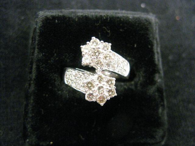 Appraisal: Diamond Ring bypass style floral settings total carat fine quality