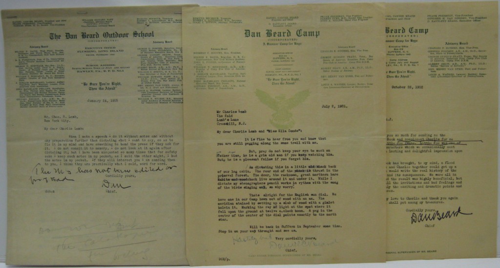 Appraisal: BEARD DANIEL C Group of Typed Letters Signed Dan or