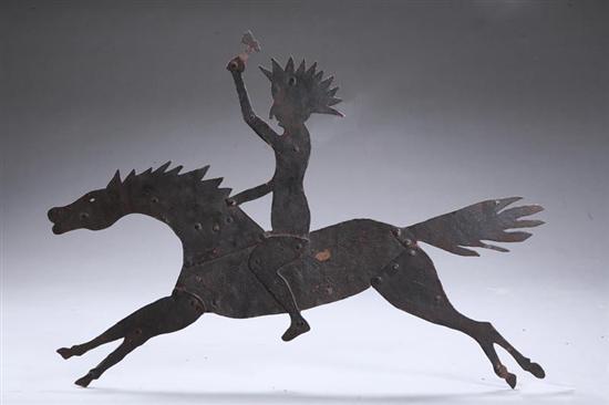 Appraisal: INDIAN WEATHERVANE American late th-early th century sheet iron Silhouette