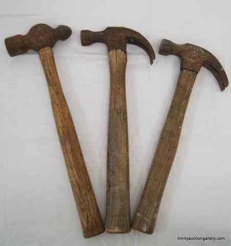 Appraisal: Vintage Wood Handle Old HammersFrom the estate are old vintage