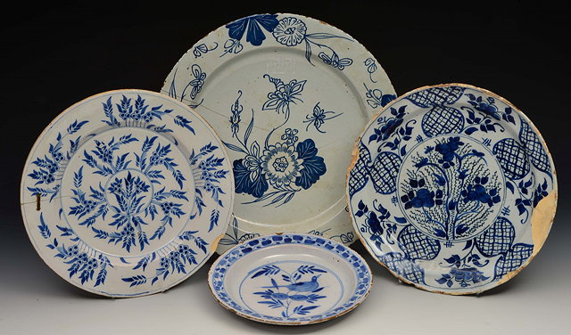 Appraisal: AN TH CENTURY DELFT BLUE AND WHITE POTTERY DISH with