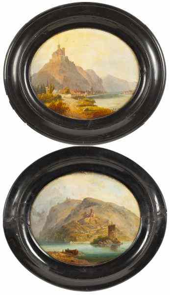 Appraisal: Pair of Continental School Landscapeslate th century oil on board