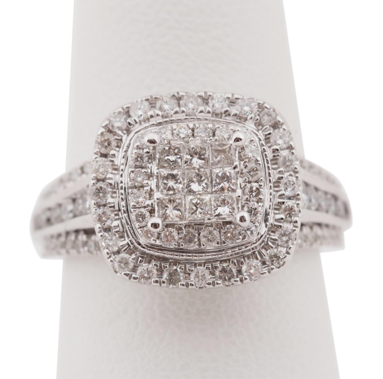 Appraisal: K WHITE GOLD DIAMOND CLUSTER RING k white gold and