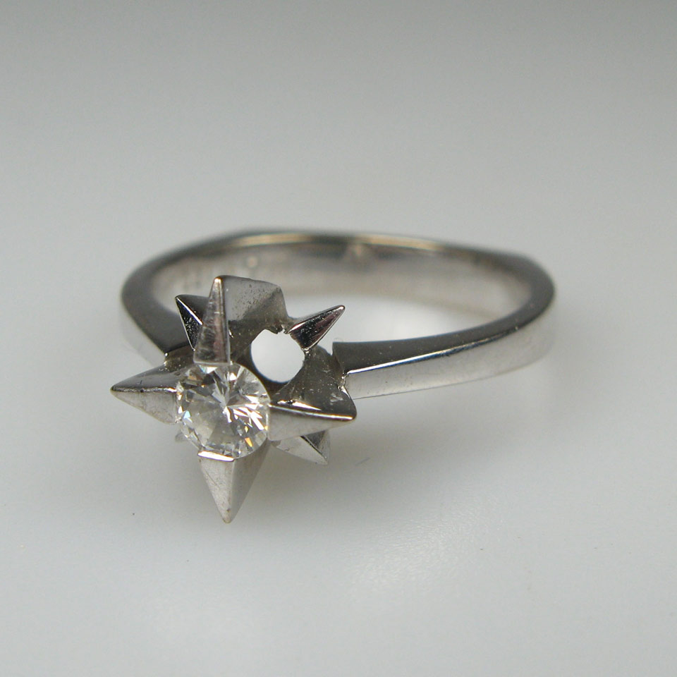 Appraisal: k White Gold Ring set with a brilliant cut diamond