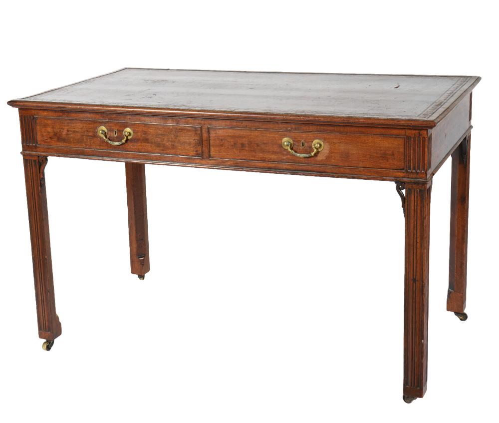 Appraisal: ENGLISH MAHOGANY LATE TH C LEATHER TOP DESKEnglish late th