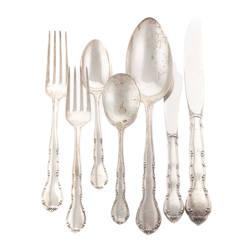 Appraisal: Gorham Sterling Strasbourg Flatware Service including twelve dinner knives twelve