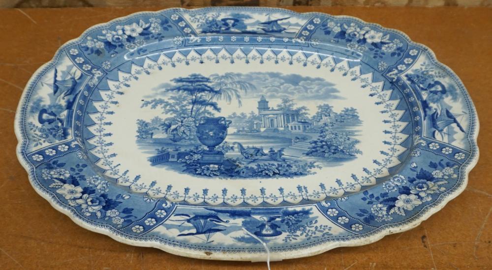 Appraisal: STAFFORDSHIRE LIGHT BLUE PRINTED PLATTER W IN CM Staffordshire Light