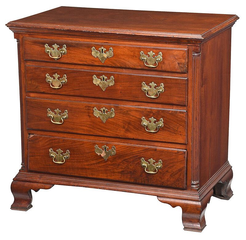 Appraisal: Pennsylvania Chippendale Walnut Chest Philadelphia area late th century diminutive