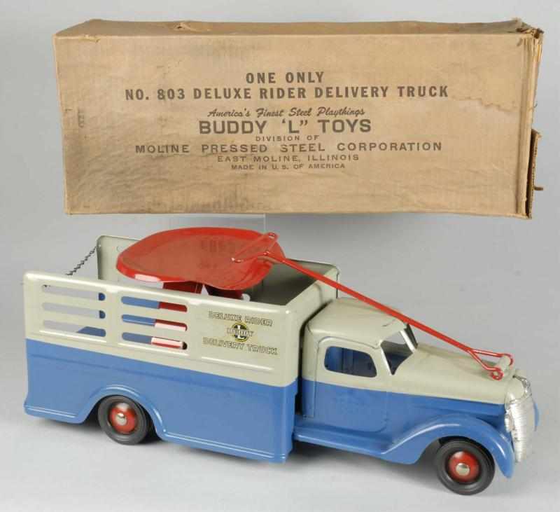 Appraisal: Pressed Steel Buddy L Deluxe Rider Truck Toy Description Circa