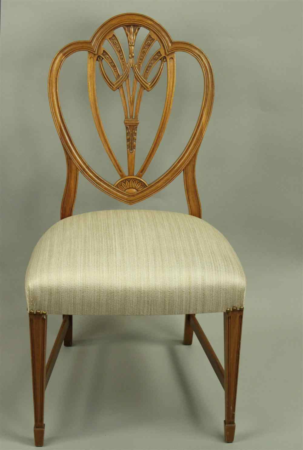 Appraisal: FEDERAL STYLE MAHOGANY SHIELDBACK CHAIR having a tri shaped crest