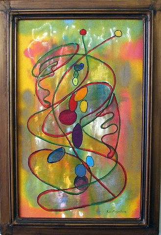 Appraisal: Modernist composition oil on masonite x SLR Jos Meierhans Artist