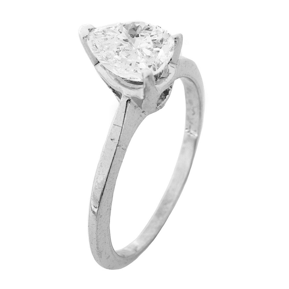 Appraisal: Carat Diamond and K Ring Vintage Approx Carat Pear Shape