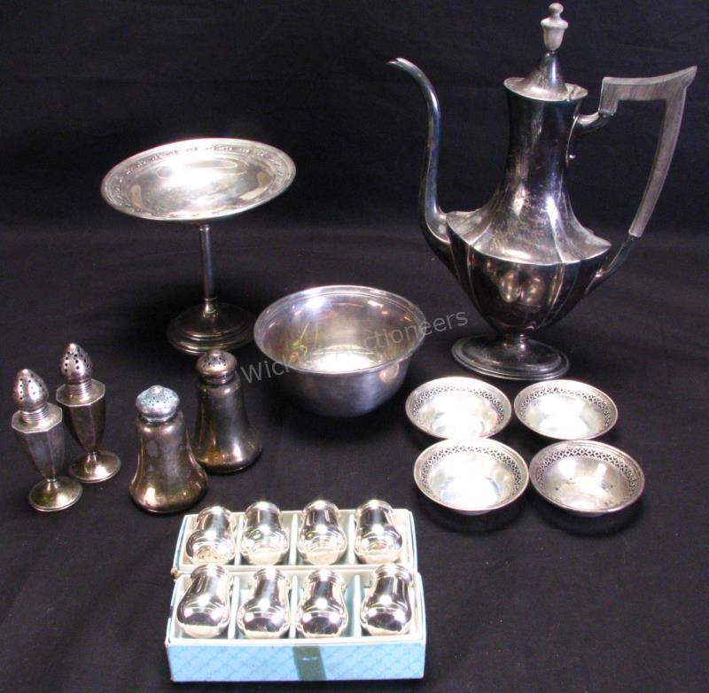 Appraisal: Sterling Coffee Pot and Tableware including pint coffee pot with