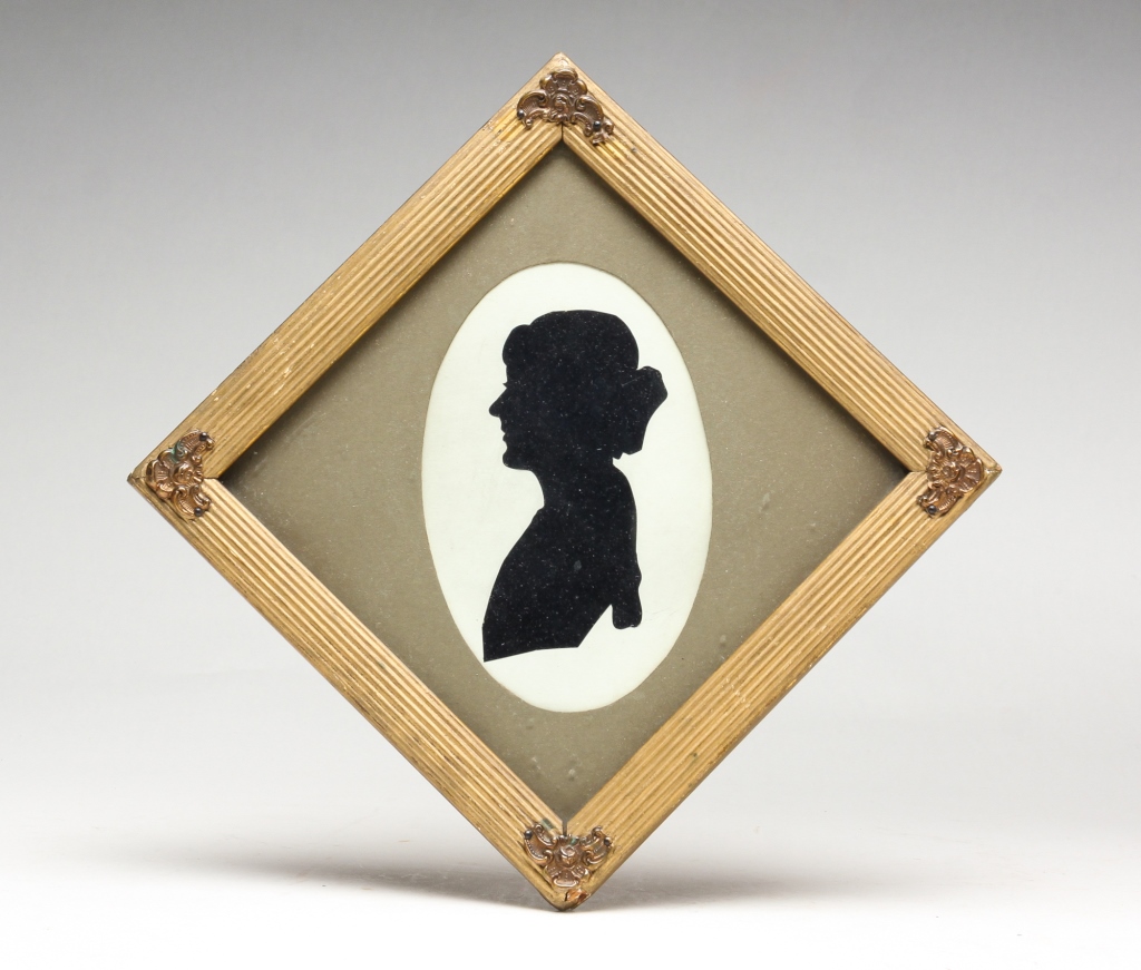 Appraisal: AMERICAN SILHOUETTE OF A LADY Late th century Profile of