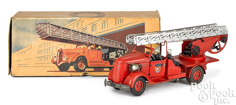 Appraisal: French VeBe tin clockwork fire ladder truck French V B