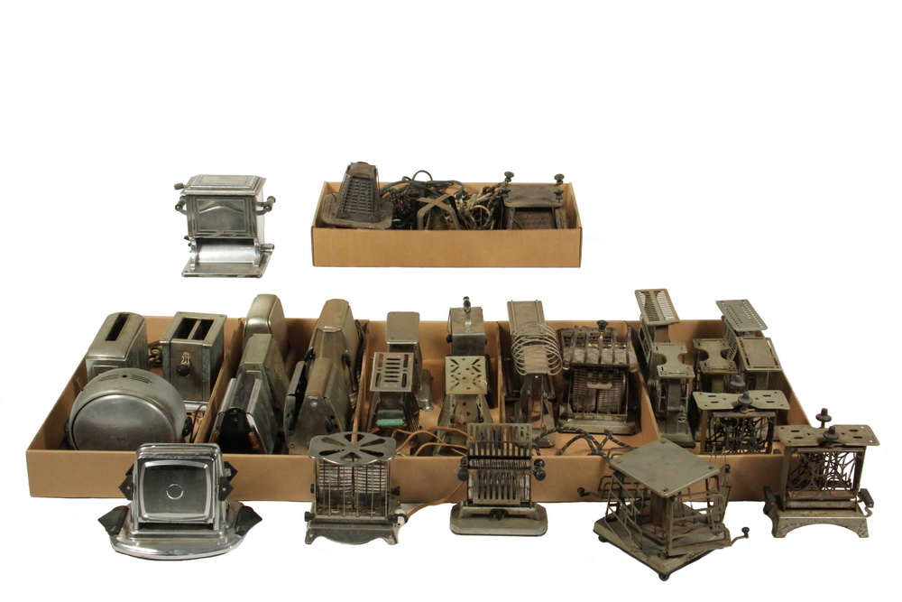 Appraisal: COLLECTION OF VINTAGE TOASTERS IN TRAYS - Ranging in age