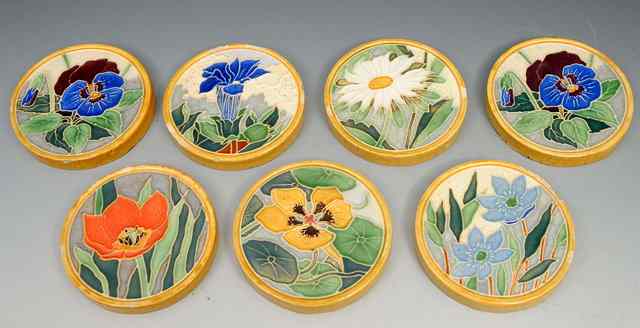 Appraisal: A set of seven Dutch Westraven of Utrecht pottery plaques