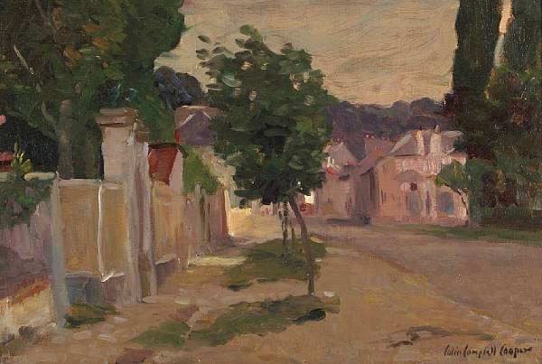 Appraisal: Colin Campbell Cooper - A Village at Dusk estate-stamped signature