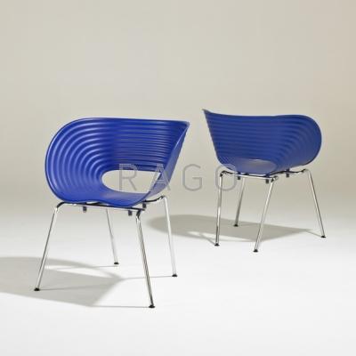 Appraisal: RON ARAD VITRA Pair of Tomvak chairs Switzerland Plastic and