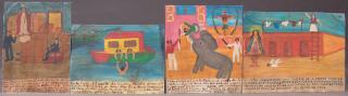 Appraisal: Group of Four Mexican Retablos oil on tin consis Group