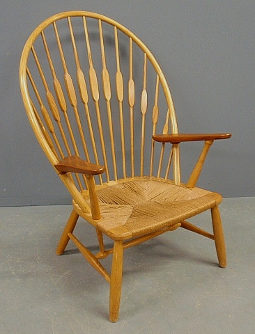 Appraisal: - Hans Wegner peacock armchair Danish th c the ash