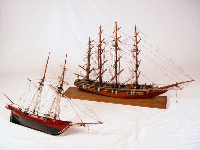 Appraisal: HAND MADE PAIR OF WOODEN CLIPPER SHIP MODELS To include