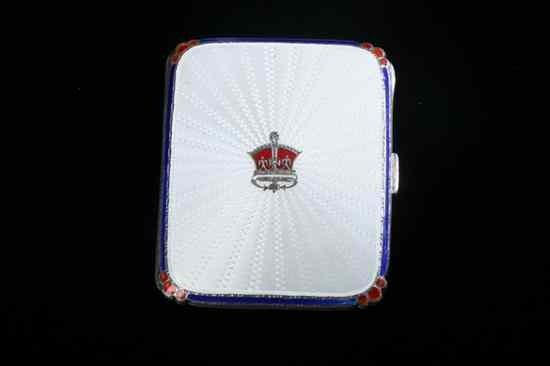 Appraisal: EDWARD VIII ENAMELLED SILVER CIGARETTE CASE Adie Brothers Ltd Birmingham