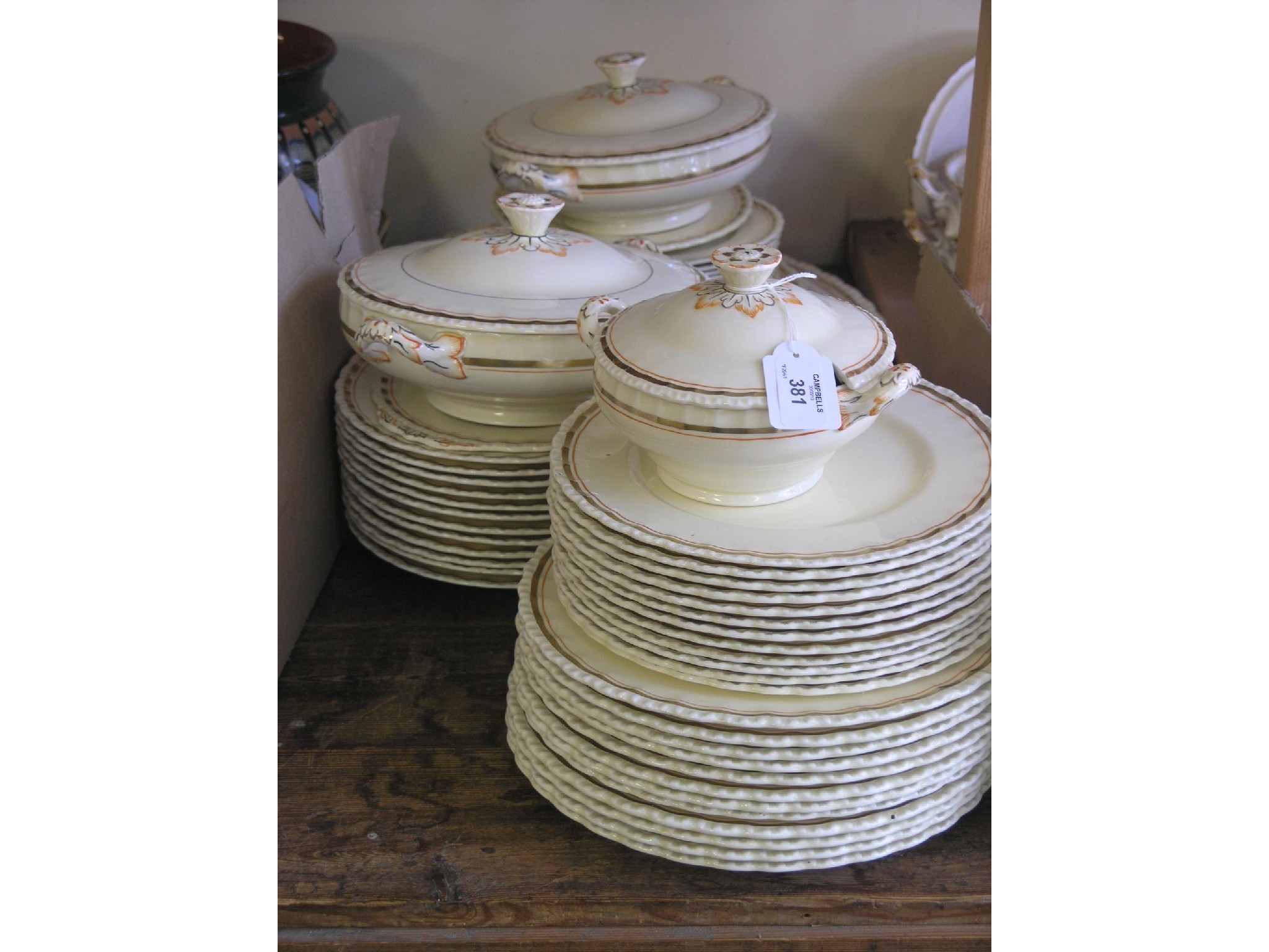 Appraisal: A Grindley earthenware dinner service forty-eight pieces including oval serving