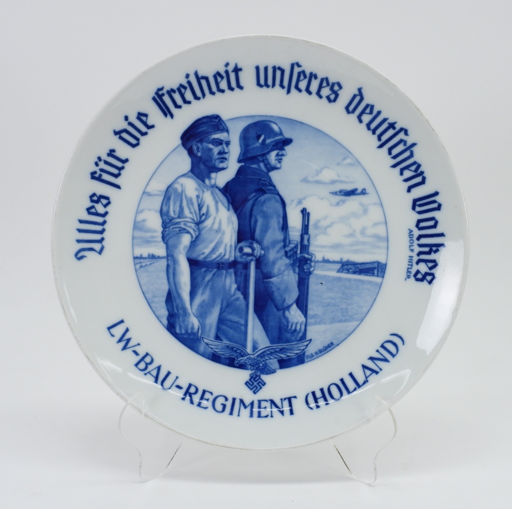 Appraisal: WWII GERMAN MEISSEN LUFTWAFFE REGIMENTAL PLATE Germany White glazed ceramic