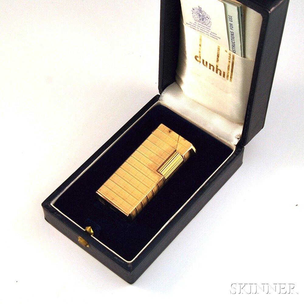 Appraisal: kt Gold-cased Dunhill Silver Aldunil Sylphide Lighter Paris with French