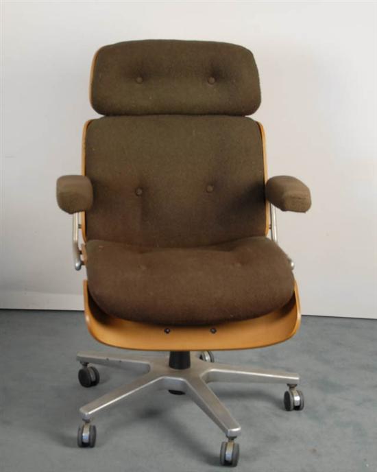 Appraisal: French Bentwood Oak Office Chair with aluminum frame paper label