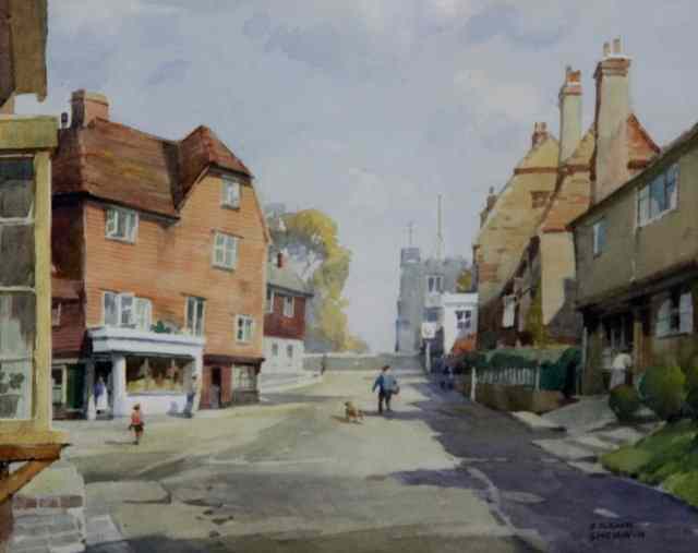 Appraisal: Frank Sherwin Street Scene signed lower right watercolour cm x