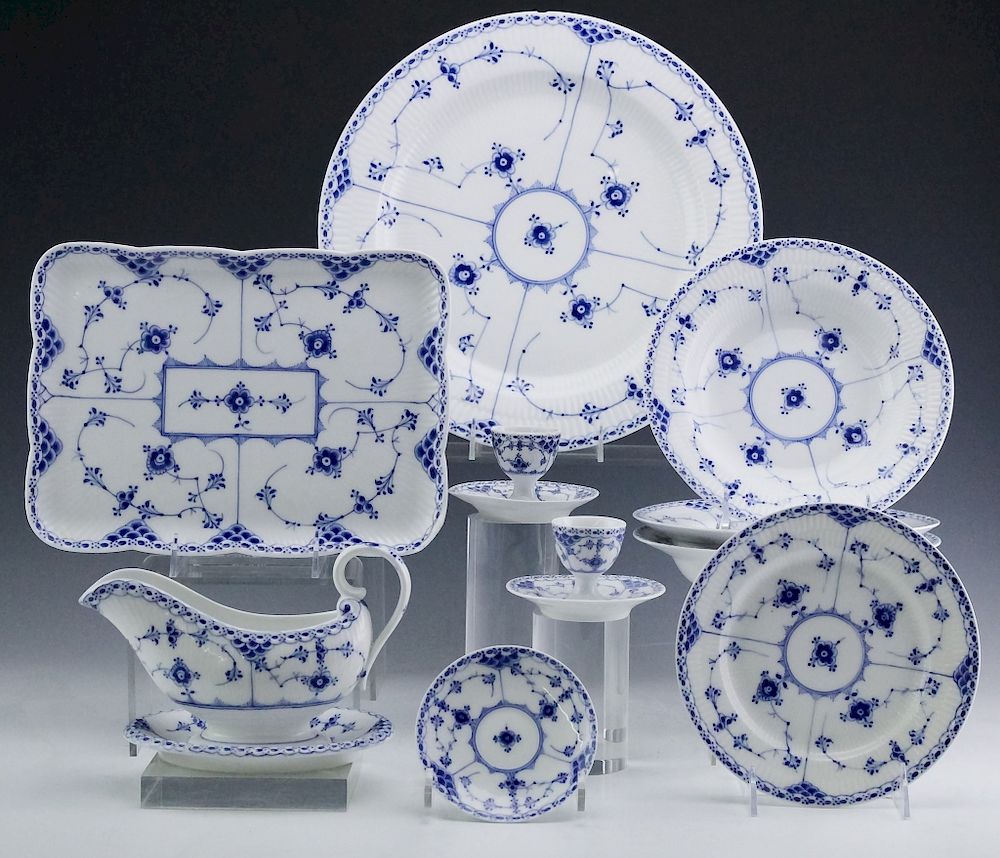 Appraisal: Pcs Royal Copenhagen Blue Fluted Lace Porcelain Assorted lot of