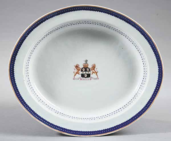 Appraisal: A Chinese Export Armorial Porcelain Large Platter c painted in