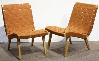 Appraisal: Pair of Jens Risom armless lounge chairs Pair of Jens