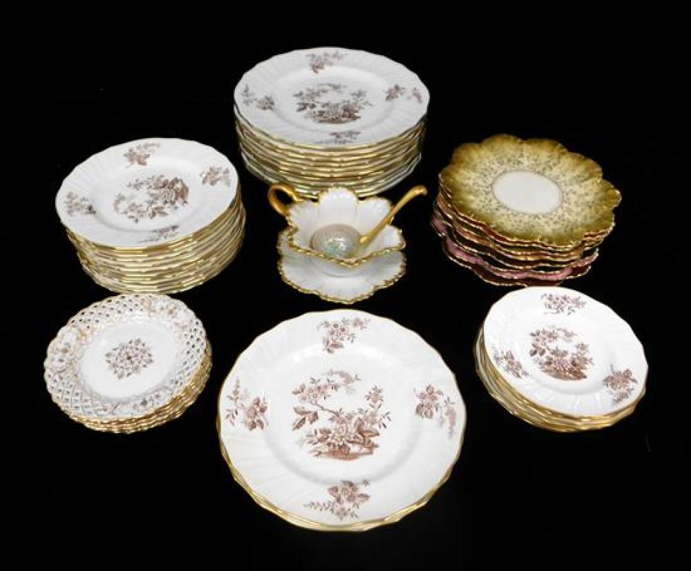 Appraisal: CHINA Dresden Meissen Spode Limoges etc assembled set of forty-seven