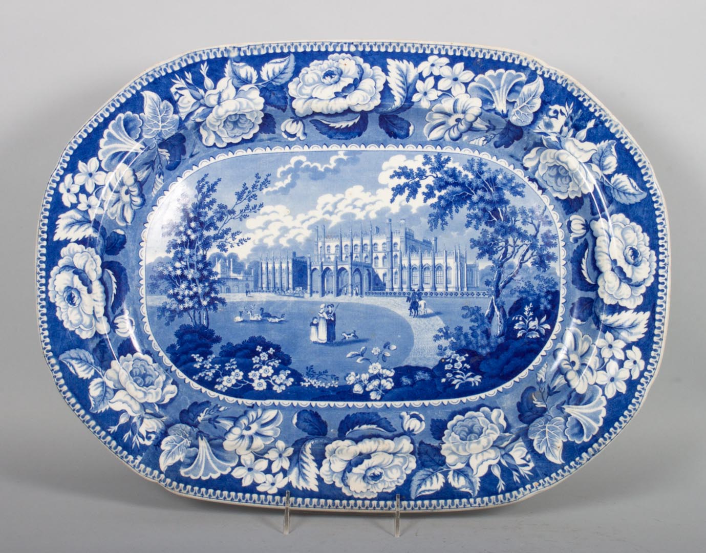 Appraisal: Staffordshire blue transferware platter circa Eaton Hall Cheshire Earl Grosvenor's