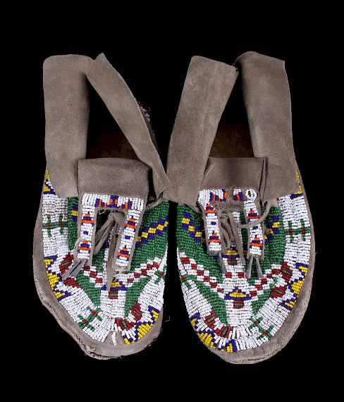 Appraisal: Gros Ventre Fully Beaded Moccasins circa Offered for public purchase