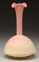 Appraisal: MT WASHINGTON BURMESE VASE Petticoat shaped vase with long neck