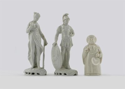 Appraisal: A pair of Italian white glazed ceramic figures of a