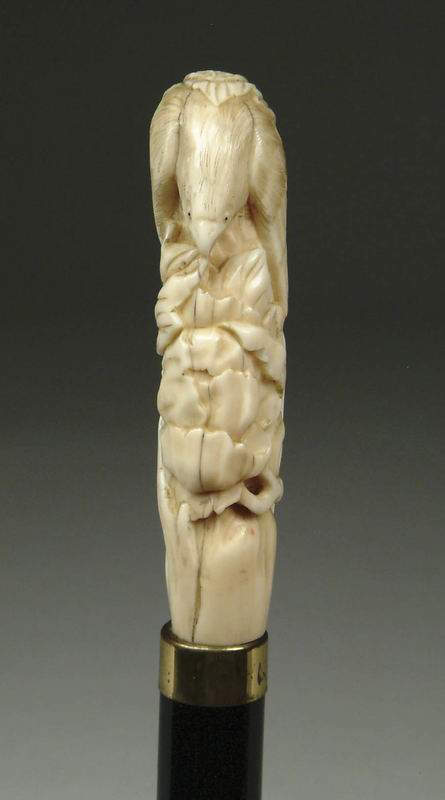 Appraisal: CARVED IVORY EAGLE CANE Long handle has an eagle carved