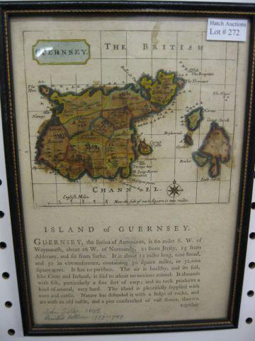 Appraisal: John Siller th Century Handcolored Map Island of Guernsey overall