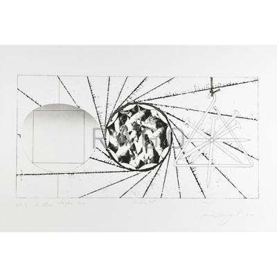 Appraisal: James Rosenquist American b Sunglass Lens-Landing Net-Triangle Intaglio Signed dated