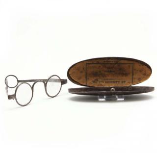 Appraisal: John Anderson Eyeglasses th century steel frame steel clam top