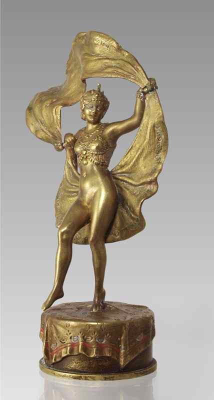 Appraisal: BERGMAN Franz Xavier Austrian - BRONZE EROTIC DANCER Orientalist naughty